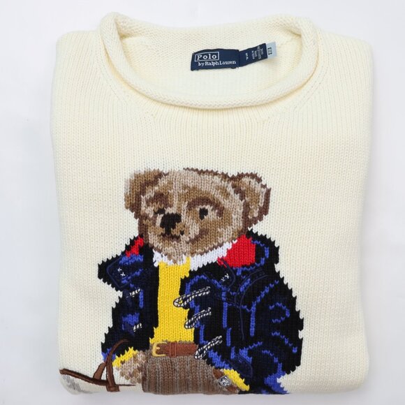 Polo Ralph Lauren Cartoon series rolled collar women's white sweater - Picture 8 of 8